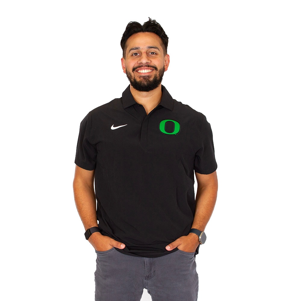 Classic Oregon O, Nike, Black, Polo, Performance/Dri-FIT, Men, Football, Woven, Water Resistant, Coaches, Shirt, 926068